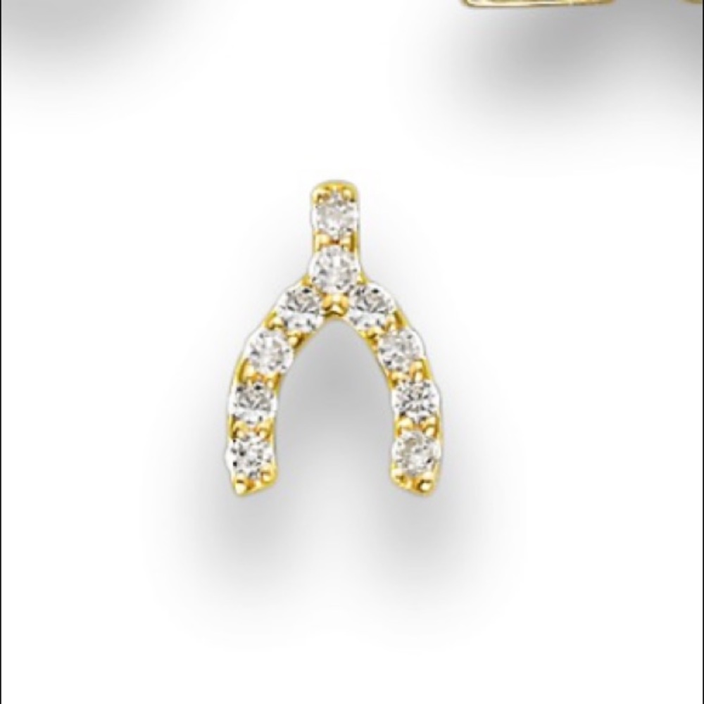 Meira T Gold Single Stud Wishbone Earring